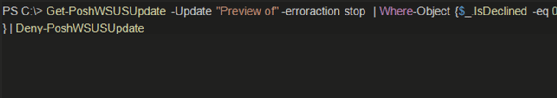 Deny-PoshWSUSUpdate