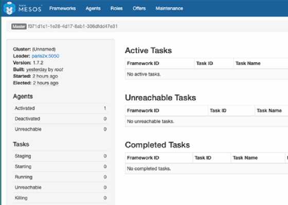 Apache Mesos browser dashboard