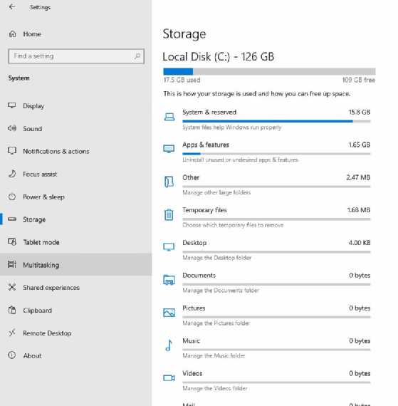 Storage consumption