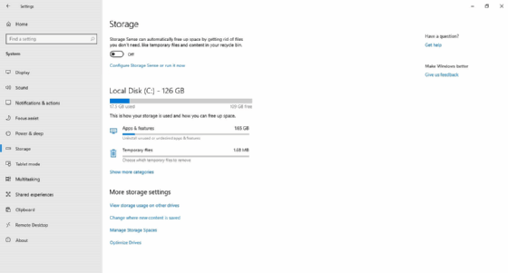 System storage view