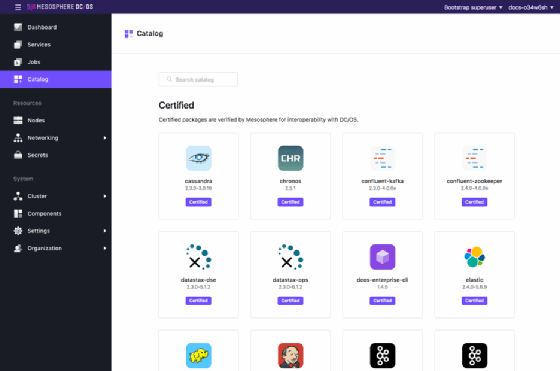 Mesosphere DC/OS catalog