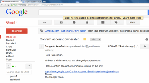 Image of a suspicious email phishing for sensitive information