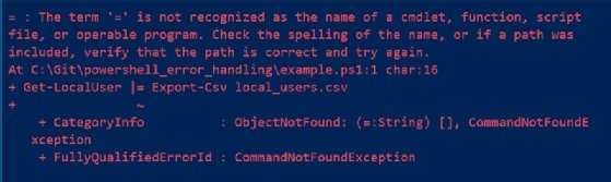 PowerShell error message