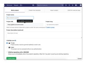 Create a project in GitLab.