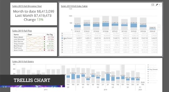 An organization's sales data is displayed on a sample Domo dashboard.