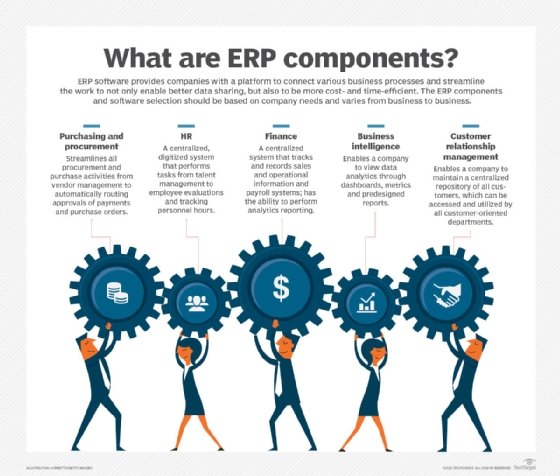 Diagram showing main ERP components