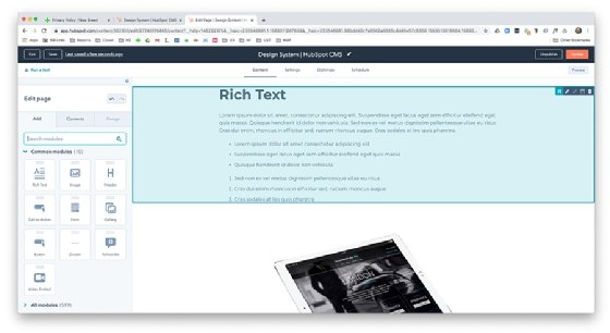 HubSpot CMS Hub screenshot