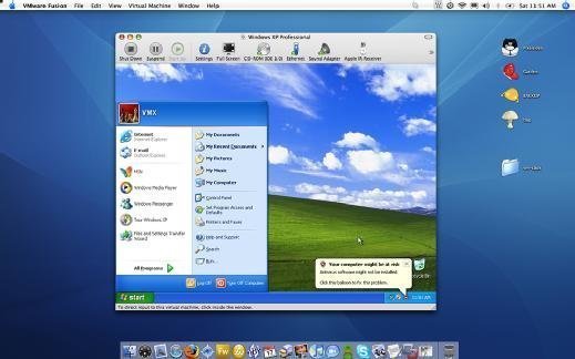 Screenshot of Microsoft Windows XP virtual desktop