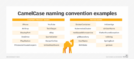 CamelCase naming convention examples