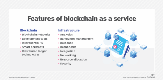 The features of blockchain as a service.