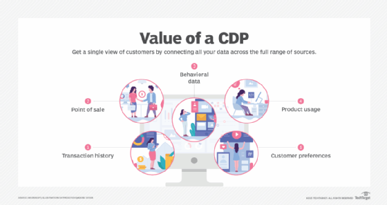 A chart detailing five specific values of CDPs for businesses.