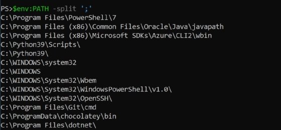 String array of path values.