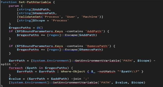 How to get and set environment variables for scopes.