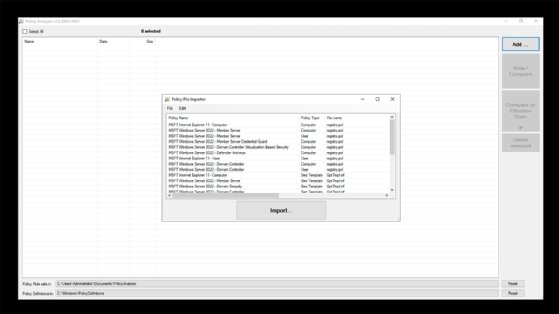 import GPOs for inspection