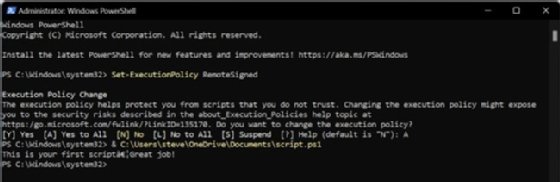 PowerShell execution policy change