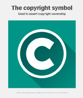 Graphic of a copyright symbol, which is used to assert copyright ownership.