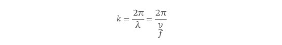 Radian-based wave number mathematical formula.