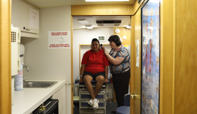 Mobile health clinics allow patients to access primary care, as well as dental services and maternity care.